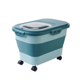 Foldable Pet Food Storage Bin — Airtight, Foldable & Wheeled Dry Food Container