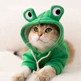 Adorabler Frosch-Hoodie für Haustiere — Gemütlicher, warmer Hoodie für Hunde und Katzen