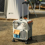 Rolling Pet Travel Carrier – 3-in-1 Backpack & Wheeled Carrier for Small Pets