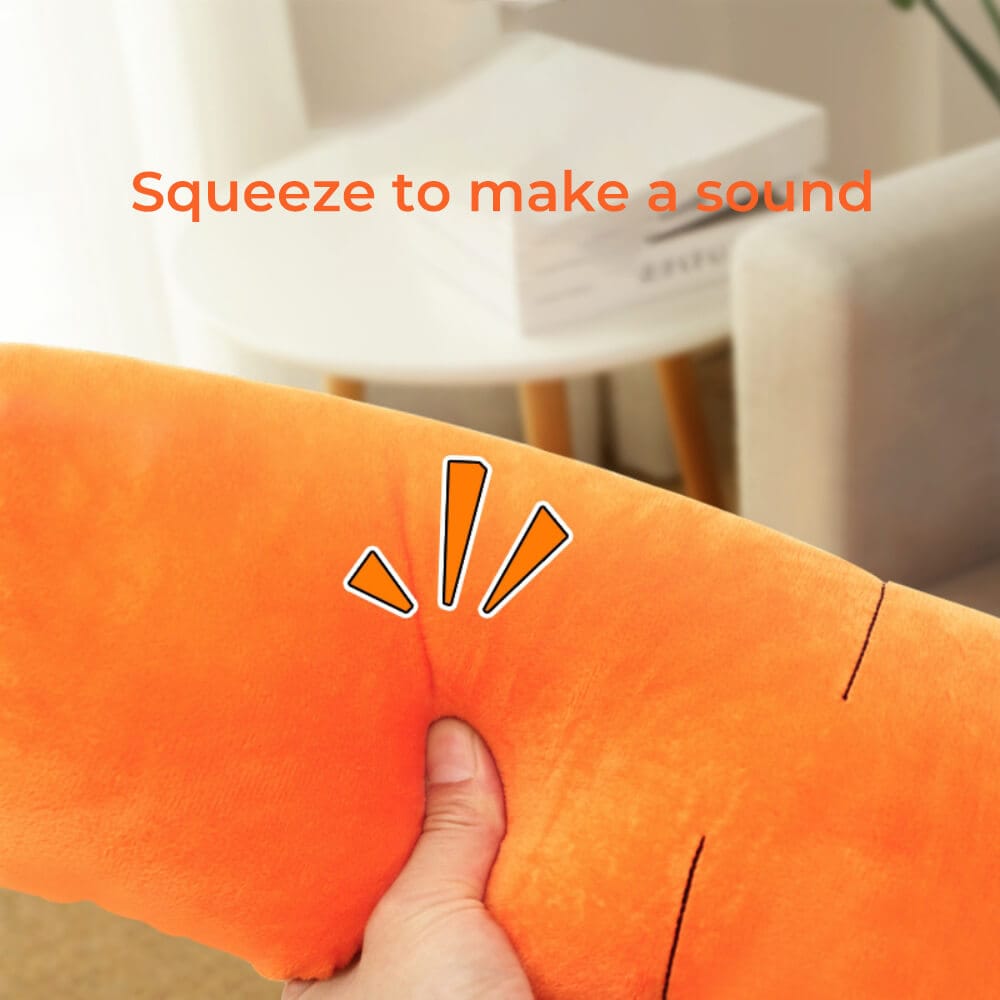 Squeaky Plush Carrot Dog Toy — Soft Interactive Play for Dogs