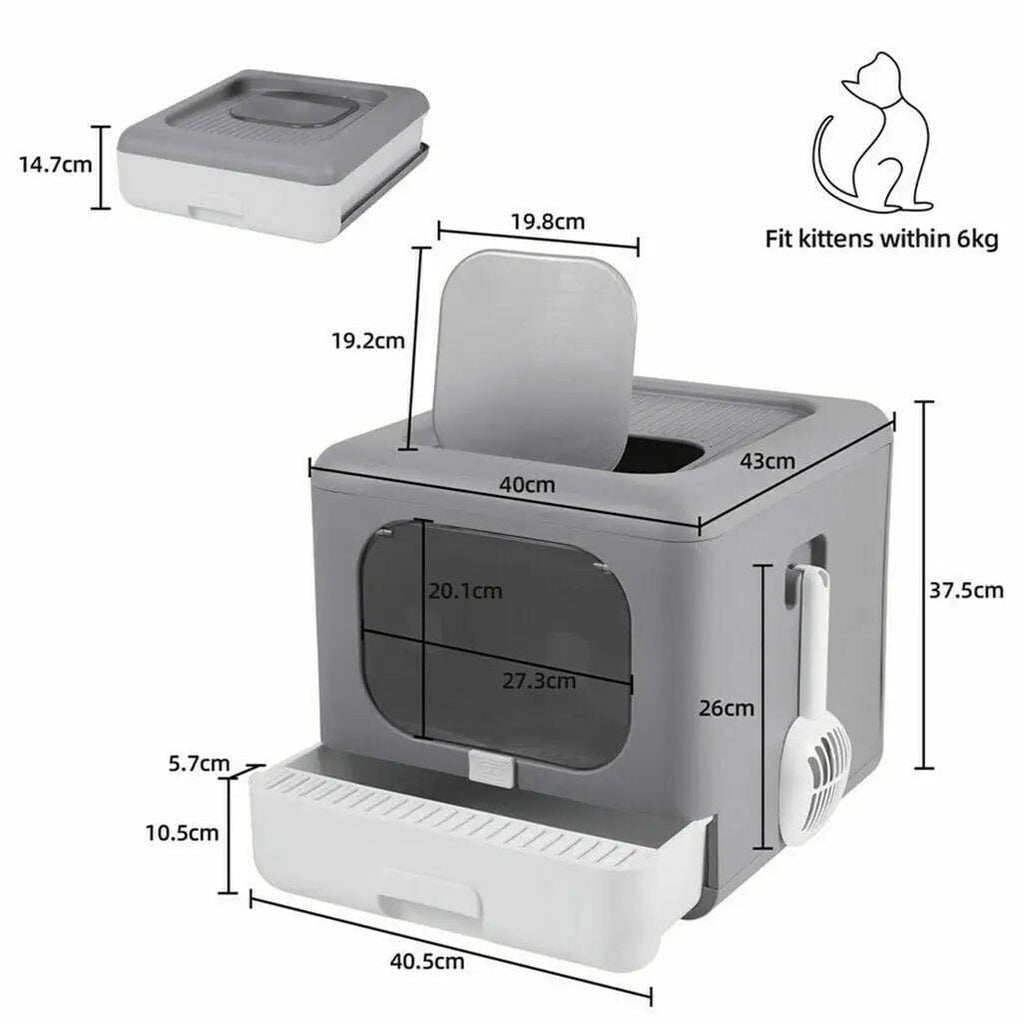 Enclosed Cat Litter Box with Odor Control and Leak-Proof Design