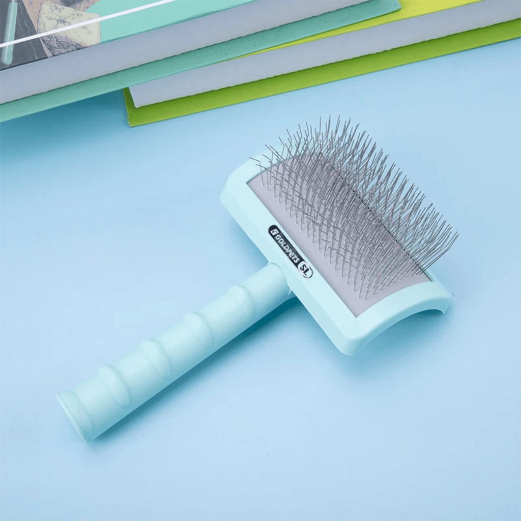 Slicker Brush for Dogs – Stainless Steel Pins for De-Shedding, Detangling & Smooth Coat