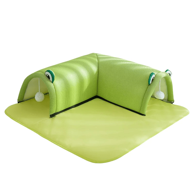 Collapsible Cat Tunnel Bed – 2-in-1 Peekaboo Play Tunnel and Cozy Resting Bed