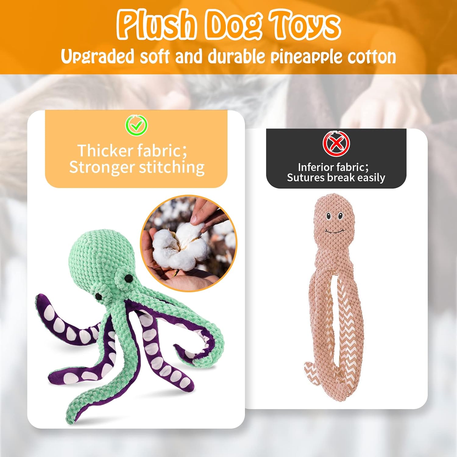 Squeaky Plush Toys with Soft Fabric