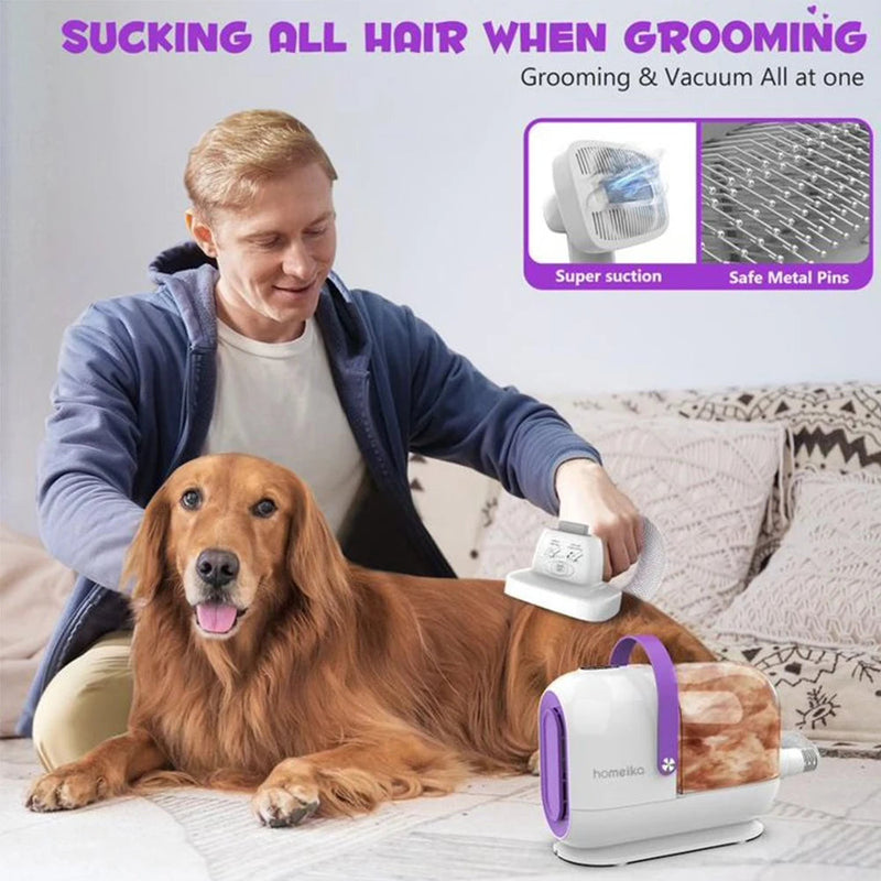 Homeika 5-in-1 Pet Grooming Vacuum Kit – 99% Hair Suction