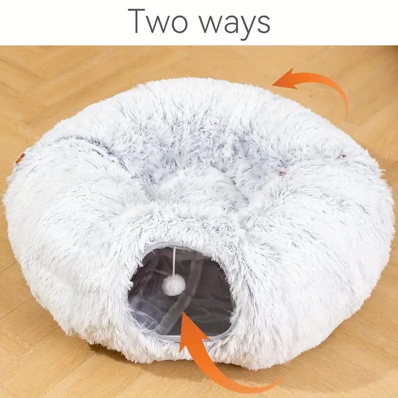 Cat Tunnel Bed – 2-in-1 Play Tunnel with Cozy Nest for Cats