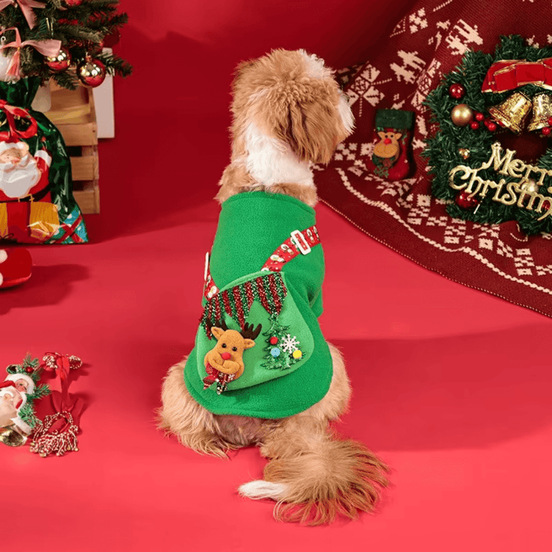 Christmas Elk Dog Dress – Festive Style & Cozy Comfort