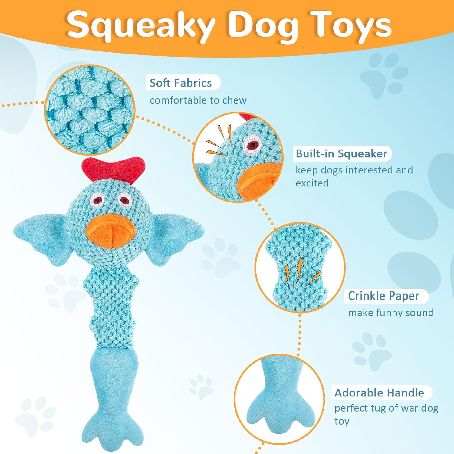Squeaky Plush Toys with Soft Fabric