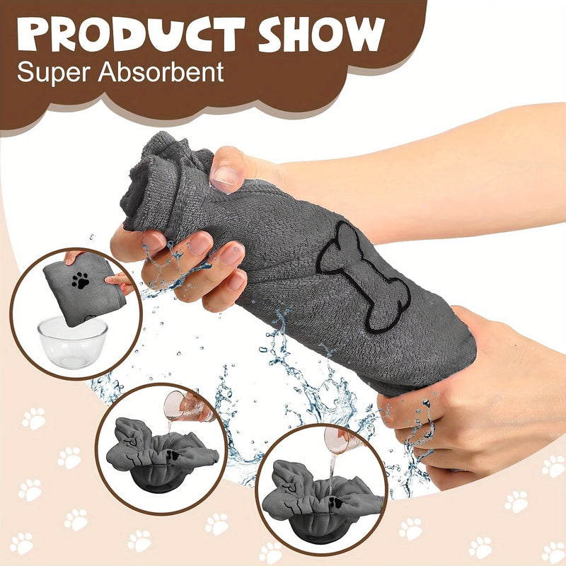 Quick-Drying Microfiber Pet Towel – Super Absorbent & Gentle - 2PCS
