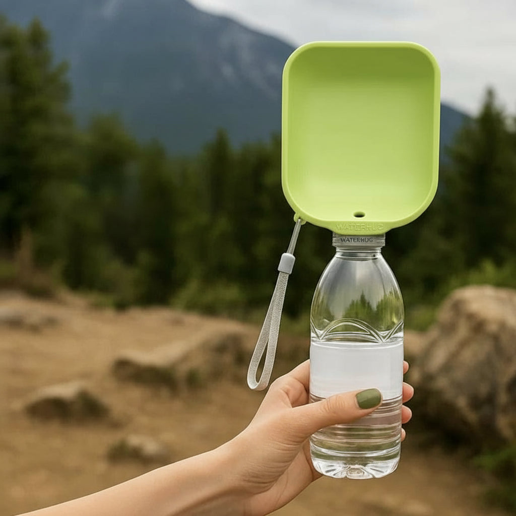 Portable Dog Water Bottle Cap – Leak-Proof Travel Water Bowl for Dogs