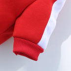 Dog wearing cozy Pomii pet jacket showing secure button closure