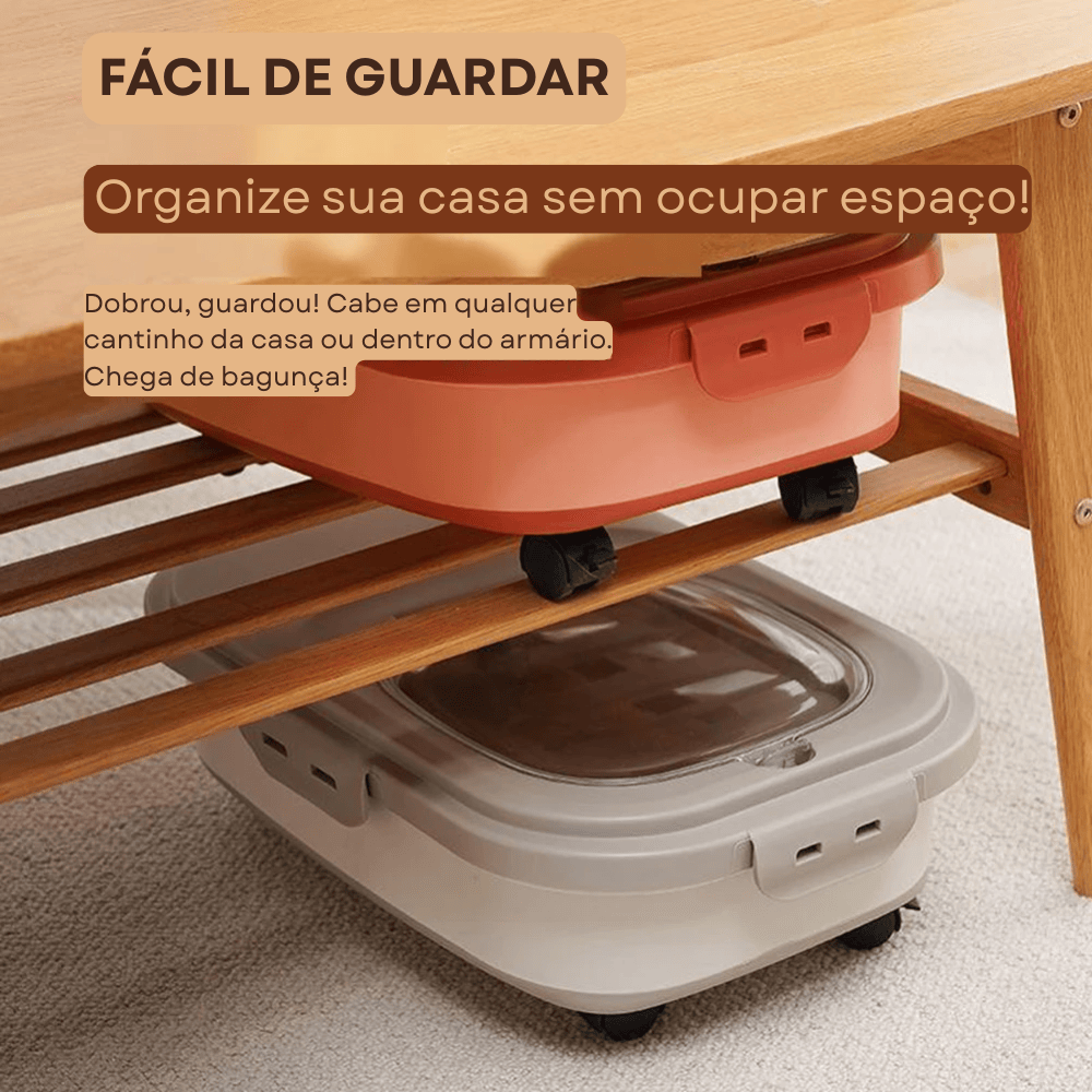 Foldable Pet Food Storage Bin — Airtight, Space-Saving & Easy to Move