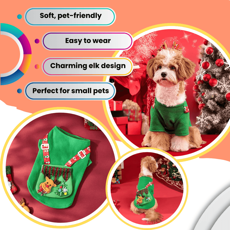 Christmas Elk Dog Dress – Festive Style & Cozy Comfort