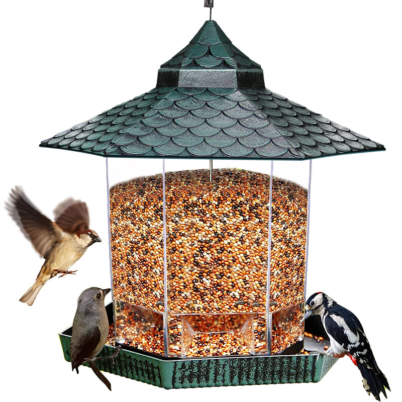 Green Squirrel-Proof Hanging Bird Feeder – Perfect for Garden & Yard