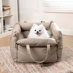 Dog Car Seat — Elevated Faux Leather Booster for Calm, Secure Travel
