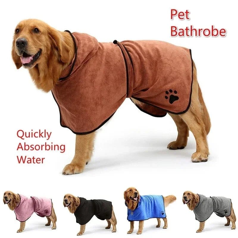 Dog Bathrobe – Microfiber Drying Robe with Full Coverage Hood