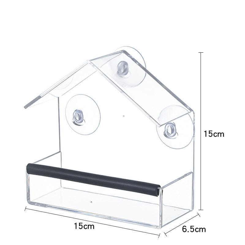 Acrylic Window Bird Feeder – Crystal-Clear View & Squirrel-Proof Design