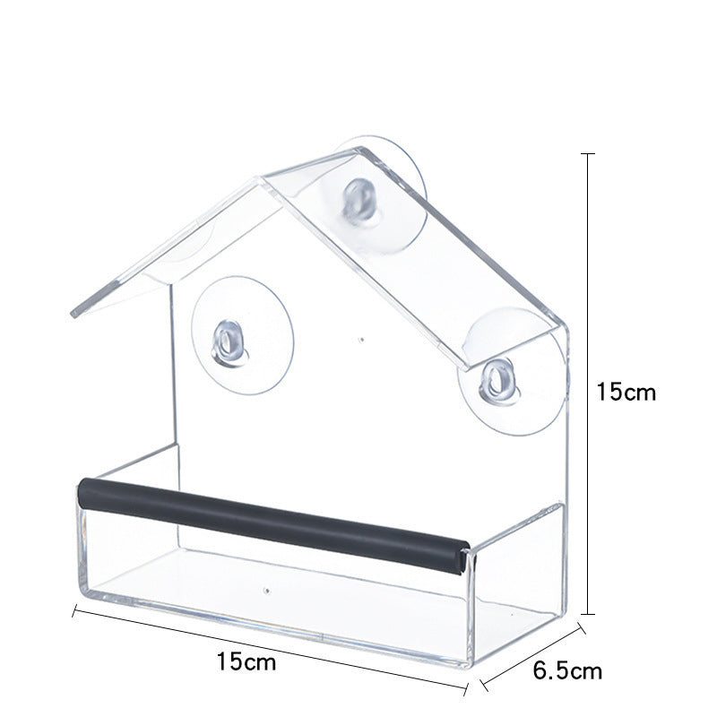 Clear Acrylic Window Bird Feeder – Strong Suction & Squirrel-Proof Design