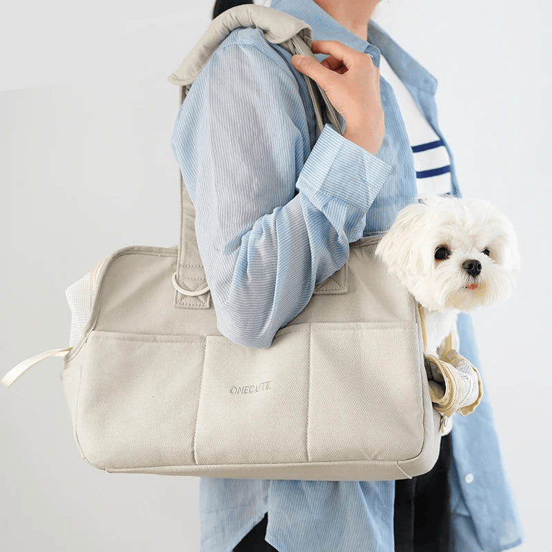 Small dog and cat carrier bag with soft enclosed design