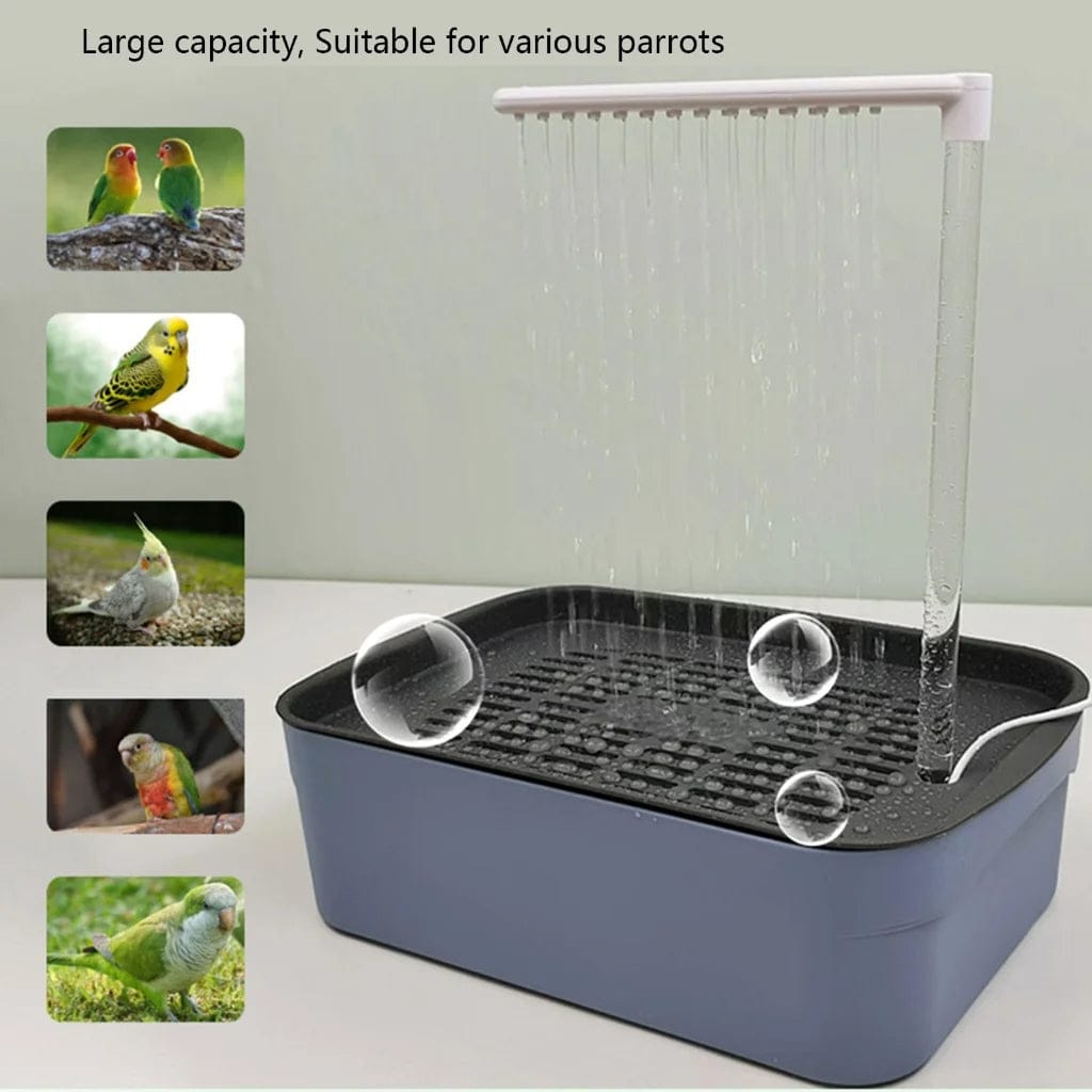 Automatic Parrot Shower Bath – Water Circulation Bird Bath – Easy Grooming & Fun Play – For Small to Medium Birds