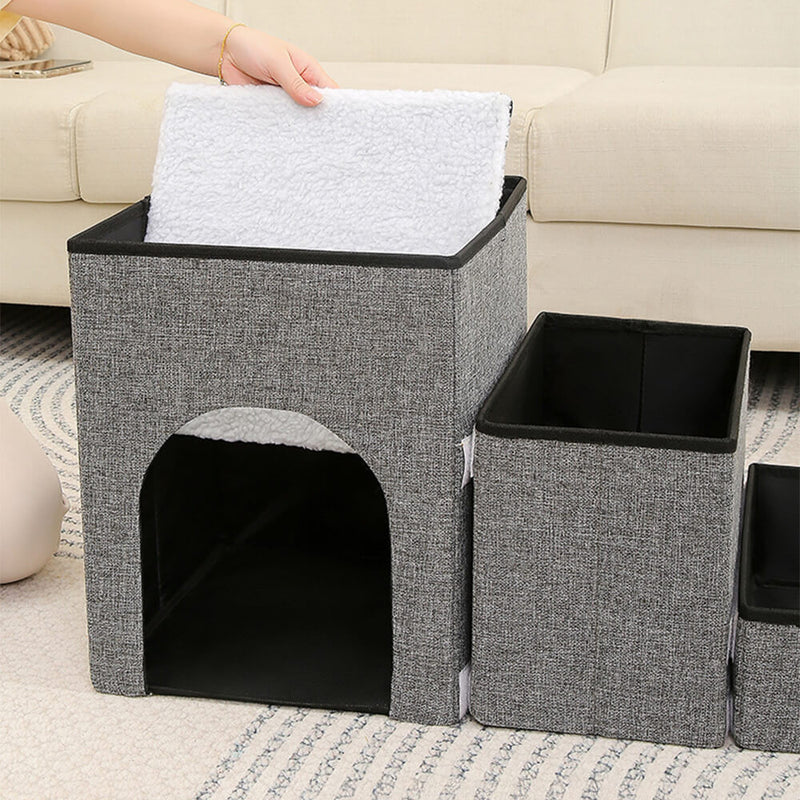 Portable Foldable Dog Stairs – Multi-Functional with Storage & Built-In Condo
