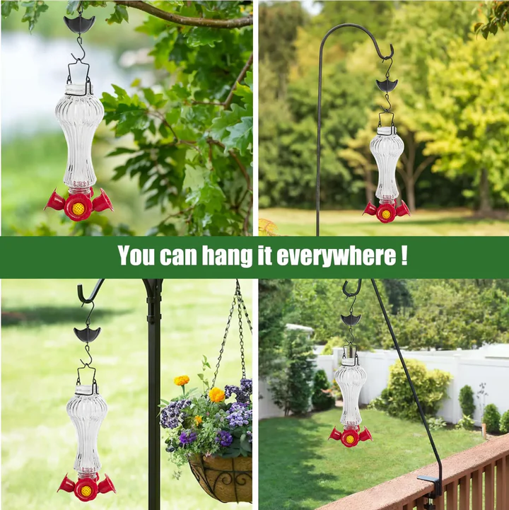 Flowers Glass Hummingbird Feeder – Elegant, Durable & Ant-Proof