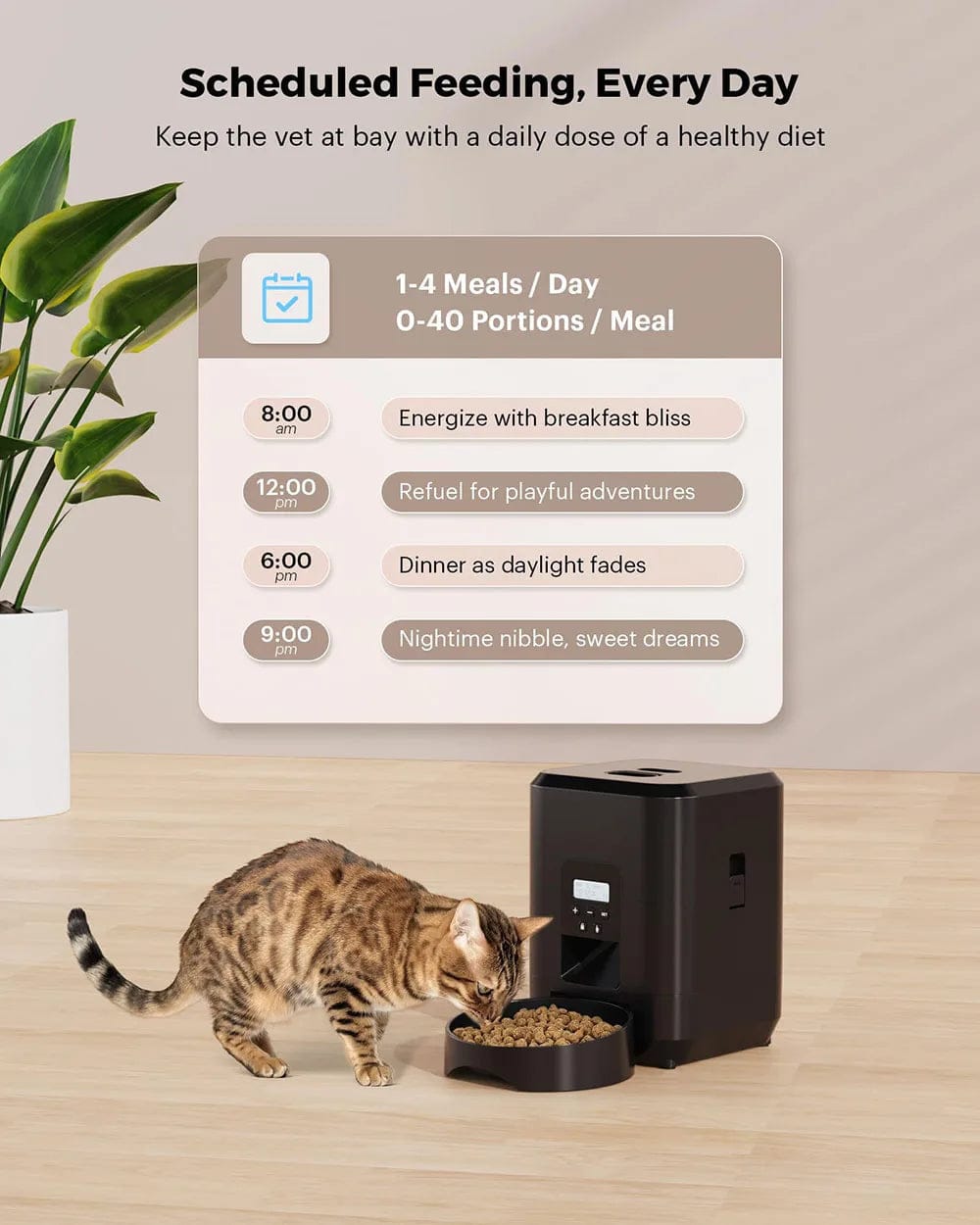 Automatic Pet Feeder – Schedule Meals & Portion Control for Healthy Pets