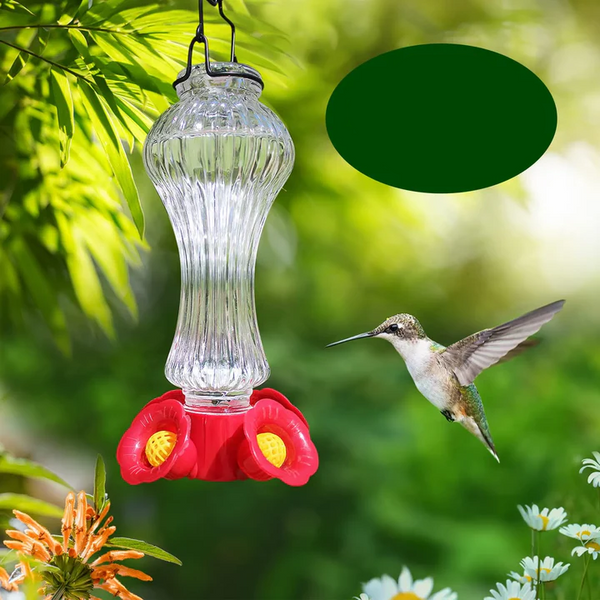 Flowers Glass Hummingbird Feeder – Elegant, Durable & Ant-Proof
