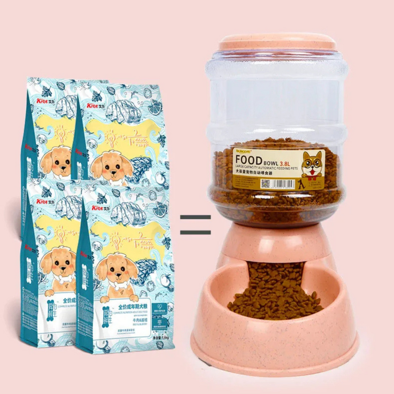 Automatic Pet Feeder & Water Dispenser – 2-in-1 Food & Water Storage