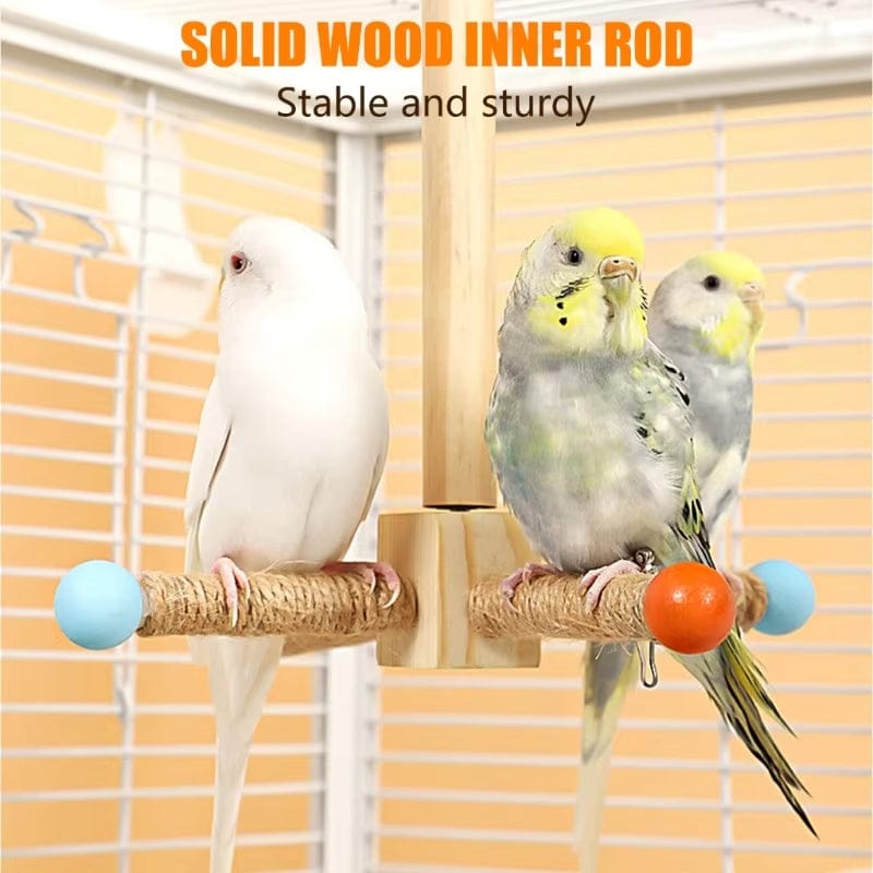 Natural Wooden Bird Perch – Chew and Rest Perch for Bird Cages