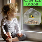 Acrylic Window Bird Feeder – Crystal-Clear View & Squirrel-Proof Design