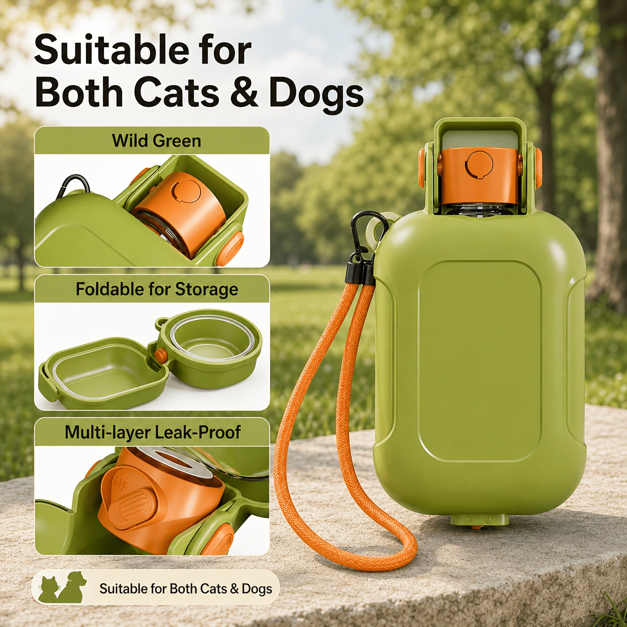 Portable Pet Travel Water & Food Dispenser