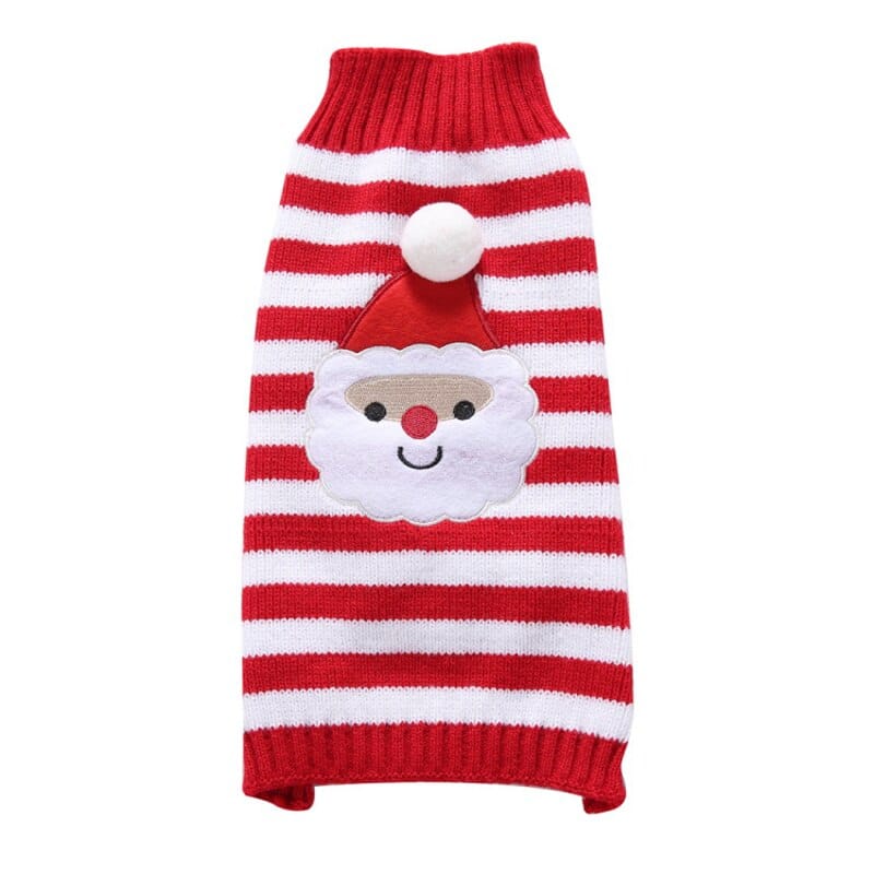 Red Striped Santa Christmas Dog Sweater
