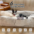 Human-Sized Oversized Plush Dog Bed with Donut Bolster