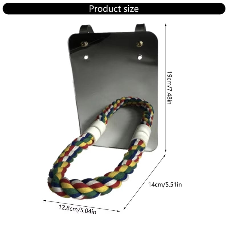 Macaw Mirror Toy – Interactive Bird Cage Mirror for Parrots