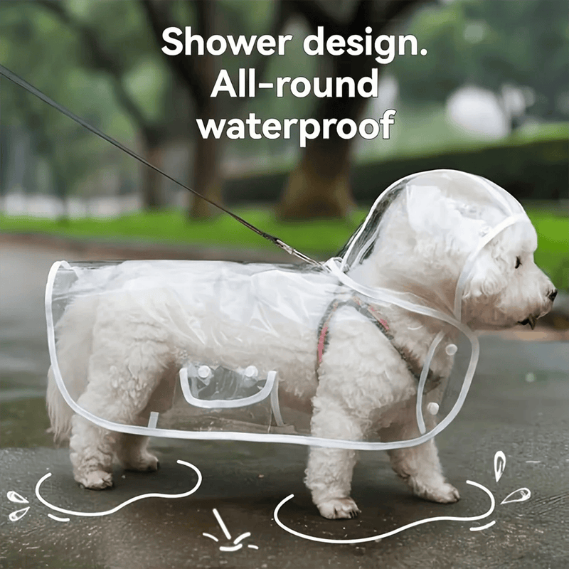 Clear Dog Raincoat with Hood