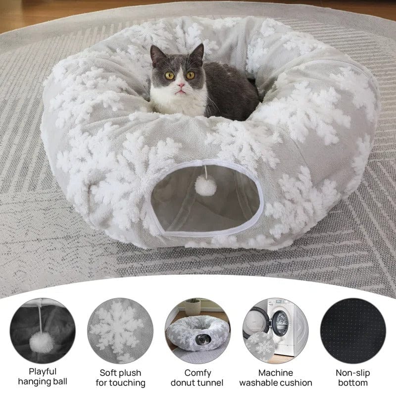 Cat Tunnel Bed – 2-in-1 Play Tunnel with Cozy Nest for Cats