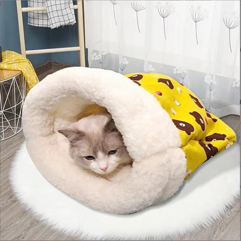 Cat Sleeping Bag Bed – 3-in-1 Plush Tunnel Bed & Cozy Pad