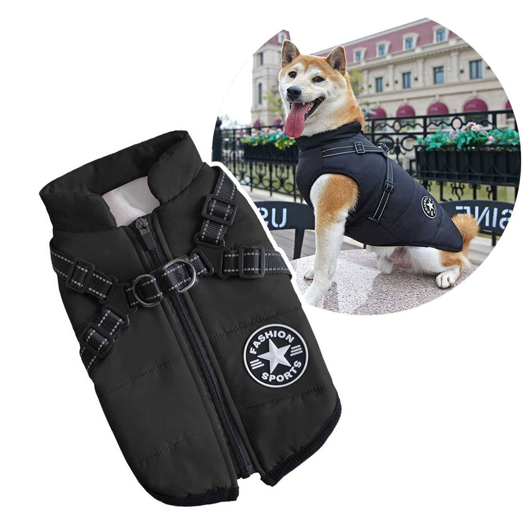 3-in-1 Dog Winter Jacket – Water-Resistant Coat with Fleece Lining