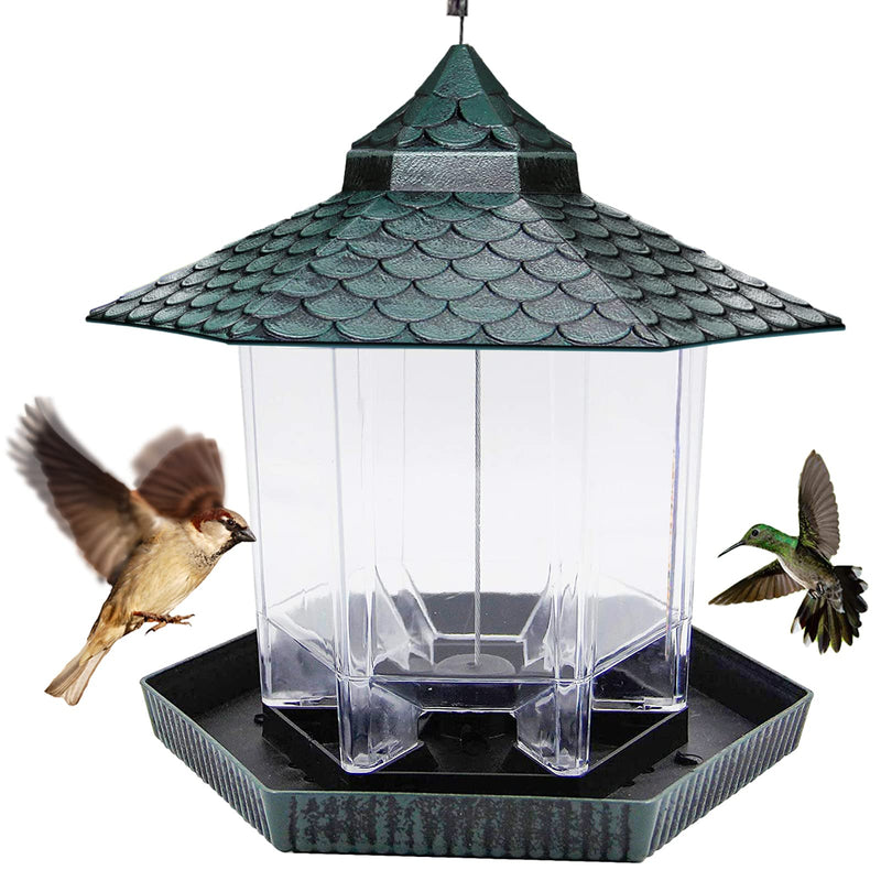 Green Squirrel-Proof Hanging Bird Feeder – Perfect for Garden & Yard