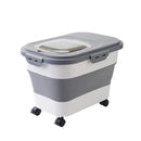 Foldable Pet Food Storage Bin with Wheels — Clean, Airtight & Space-Saving
