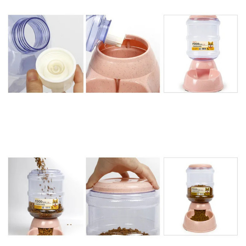 Automatic Pet Feeder & Water Dispenser – 2-in-1 Food & Water Storage