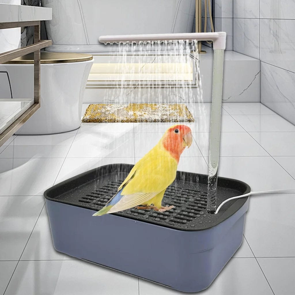 Automatic Parrot Shower Bath – Water Circulation Bird Bath – Easy Grooming & Fun Play – For Small to Medium Birds