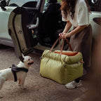 Dog Car Seat — Elevated Faux Leather Booster for Calm, Secure Travel