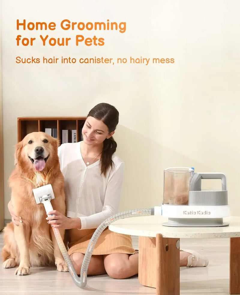 Pet Grooming Kit 5-in-1 – Silent Vacuum Clipper System