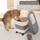 Foldable Pet Food Storage Bin with Wheels — Clean, Airtight & Space-Saving