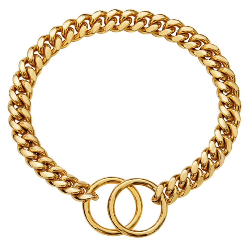 Gold Chain Dog Collar — Premium Durable Metal Collar for Dogs