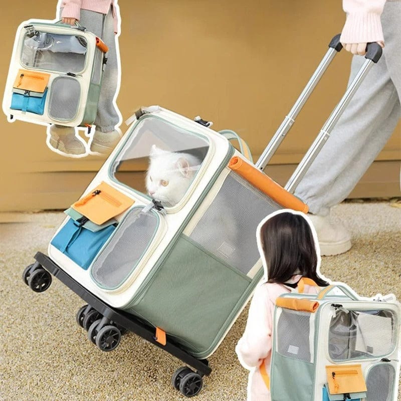 3-in-1 Rolling Pet Travel Carrier — Comfort, Safety & Easy Transport in One