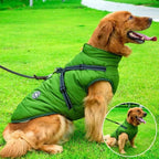 Waterproof Winter Dog Jacket with Sherpa Lining and Built-In Harness