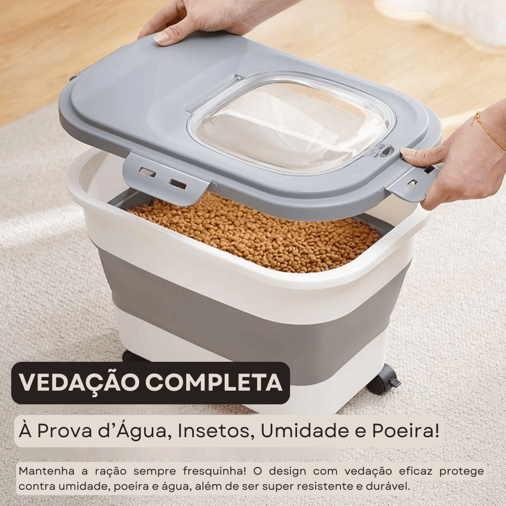 Foldable Pet Food Storage Bin — Airtight, Space-Saving & Easy to Move